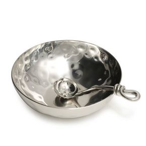 Culinary Concepts Olive Bowl With Hammered Knot Olive Spoon-0