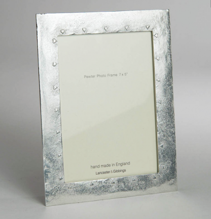 Lancaster And Gibbings Pewter Heart Frame 7"x5"