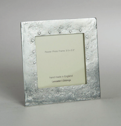 Lancaster And Gibbings Pewter Heart Frame 3.5"x3.5"