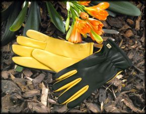 Gold Leaf Gardening Gloves Ladies Dry Touch-0