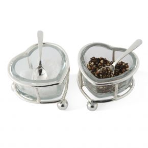 Culinary Concepts Heart Salt And Pepper Set With Spoon-0