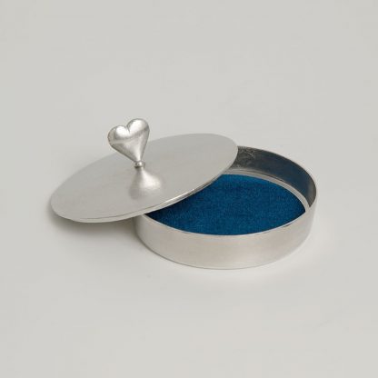 Lancaster & Gibbings Pewter Heart Jewellery Box - Large-11367