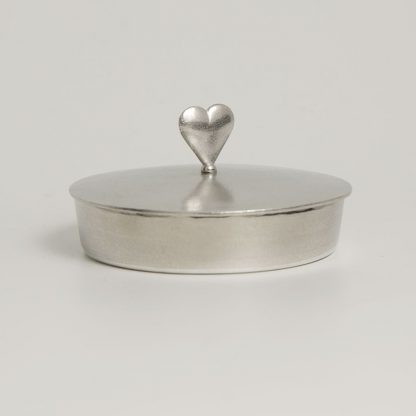 Lancaster & Gibbings Pewter Heart Jewellery Box - Large-11365