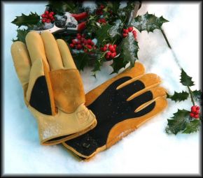 Gold Leaf Gardening Gloves Ladies Winter Touch-0