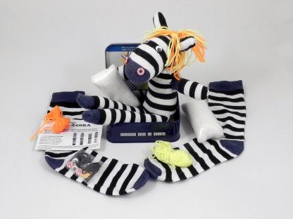 Apples to Pears Sock Zebra in a Tin-9570