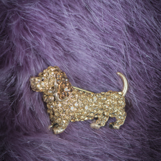 Powder Sausage Dog Brooch-0