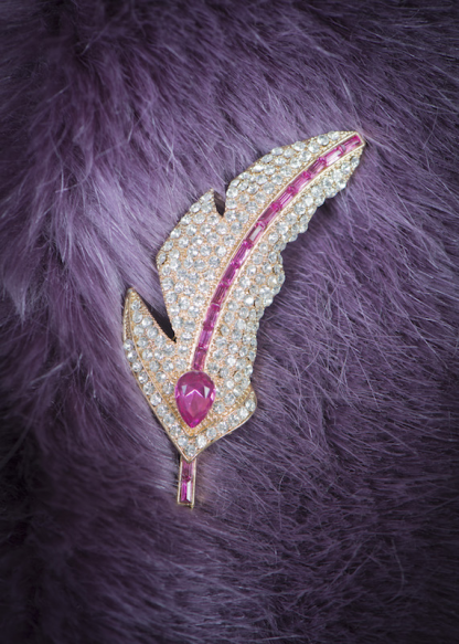 Powder Pink Feather Brooch-0