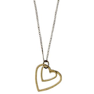 Pilgrim Gold Necklace with Double Heart-0
