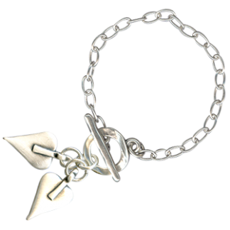 Danon Delicate Silver Bracelet with two Hearts-0