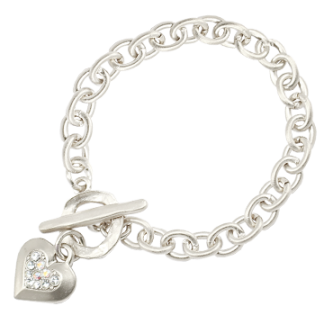 Danon Silver Bracelet & Heart with Swarovski Crystals-0