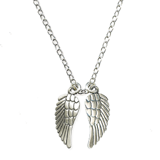 Danon Long Necklace with Angel Wings-0