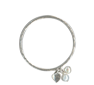 Danon Silver Bangle with Pearls-0