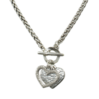 Danon Silver Heart Charm Necklace-0