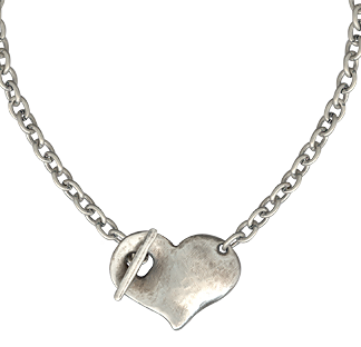 Danon Matte Silver Necklace with heart pendant-0