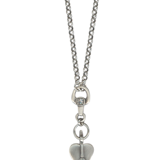 Danon Silver Necklace with Heart/Swarovski Pendant-0