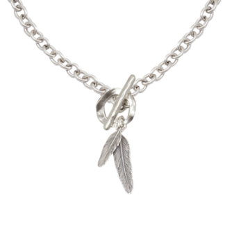 Danon Silver Necklace with Feathers-0