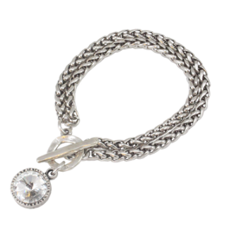 Danon Chain Bracelet with Grey Stone Pendant-0