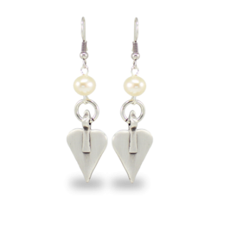 Danon Heart & Pearl Hook Earring-0