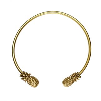 Hultquist Gold Bangle Bracelet with Pineapples-0