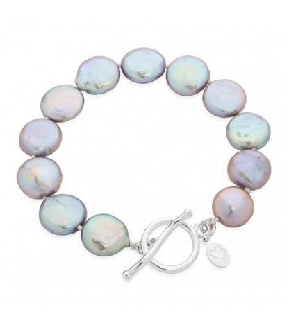 Claudia Bradby Bedruthan Silver Coin Pearl Bracelet-11231