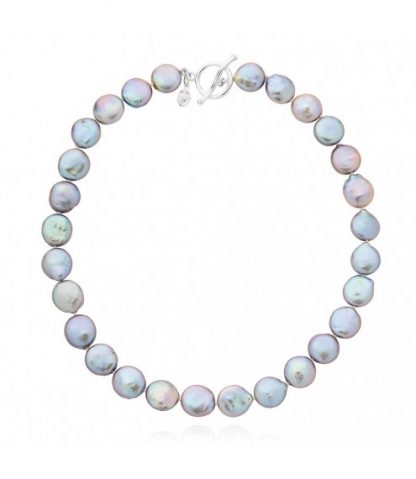Claudia Bradby Bedruthan Silver Coin Pearl Necklace-11232