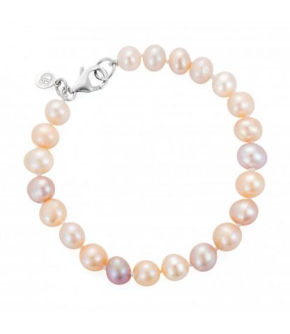 Claudia Bradby Garbo Oyster Pink Button Pearl Bracelet-11223