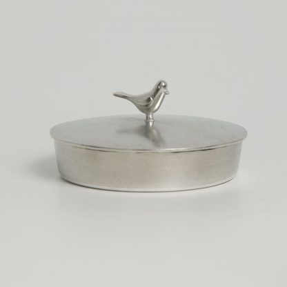 Lancaster & Gibbings Pewter Bird Jewellery Box - Large-11355