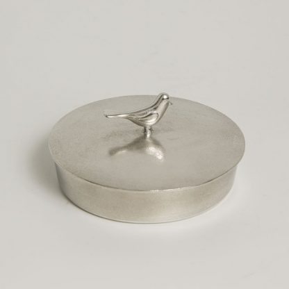 Lancaster & Gibbings Pewter Bird Jewellery Box - Large-11353