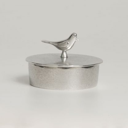 Lancaster & Gibbings Pewter Bird Jewellery Box - Medium-11356