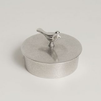 Lancaster & Gibbings Pewter Bird Jewellery Box - Medium-0