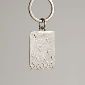 Lancaster & Gibbings Pewter Key Ring - Floating Hearts-0