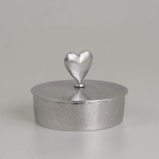 Lancaster & Gibbings Pewter Heart Jewellery Box - Medium-0