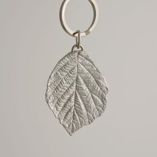 Lancaster & Gibbings Pewter Key Ring - Leaf-0