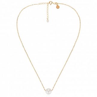 Claudia Bradby Essential White pearl Necklace - Gold-0
