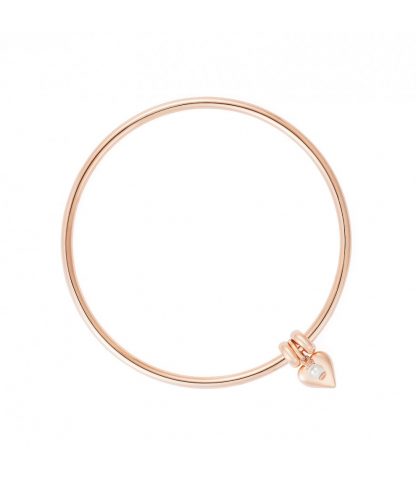 Claudia Bradby "Signature" Heart Bangle, Rose Gold-0