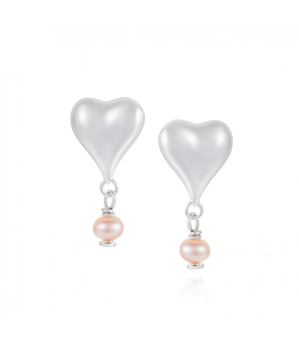 heart shaped stud earrings silver