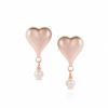 Claudia Bradby 'Signature' Rose Gold Heart Stud Earrings-12427