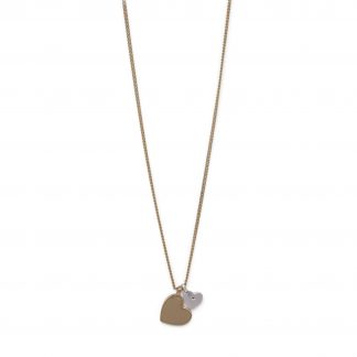 Pilgrim-Blaine Gold Necklace with Gold Heart and Silver Heart-0