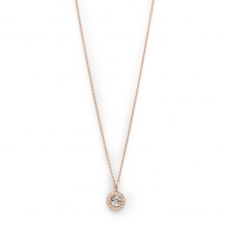 Pilgrim-Clementine Rose Gold Necklace with a of Halo Crystals-0