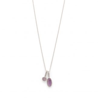 Pilgrim-Wendell Silver Necklace with Amethyst/Preciosa Charms-0