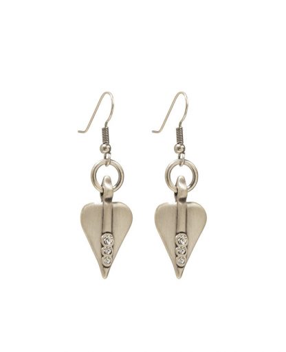 Danon Signature Heart Crystal Drop Earrings-0