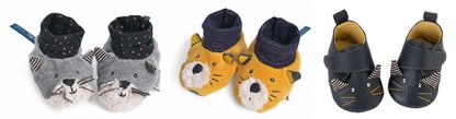 Moulin Roty 'Les Moustaches' Lulu Yellow Slippers-0