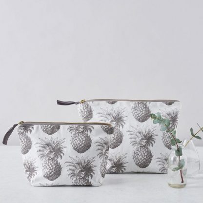 Thornback & Peel Grey Pineapple Large Cosmetic Bag-0