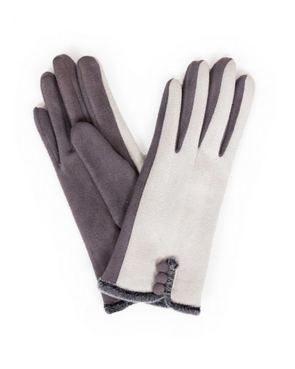 Powder Amanda Faux Suede Gloves - Charcoal/Slate-13795