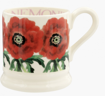 Emma Bridgewater Flowers Red Anemone 1/2 Pint Mug-13858
