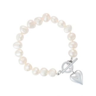 Claudia Bradby Signature Heart White Pearl Bracelet