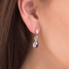 Claudia Bradby Biography Silver Hoop Grey Pearl Earrings