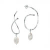 Claudia Bradby Calligraphy Ripple Silver Hoop Earrings - Image 2