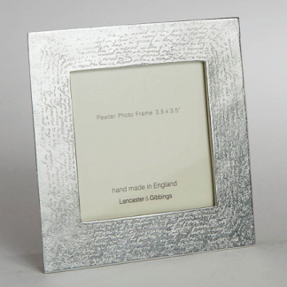 Lancaster & Gibbings Pewter Handwriting Frame 3.5"x3.5"