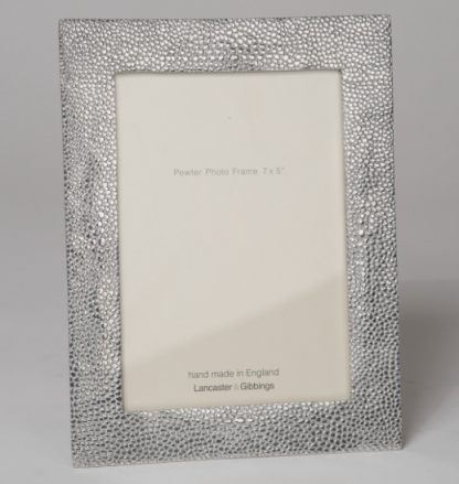Lancaster & Gibbings Pewter Shagreen Frame 7"x 5"